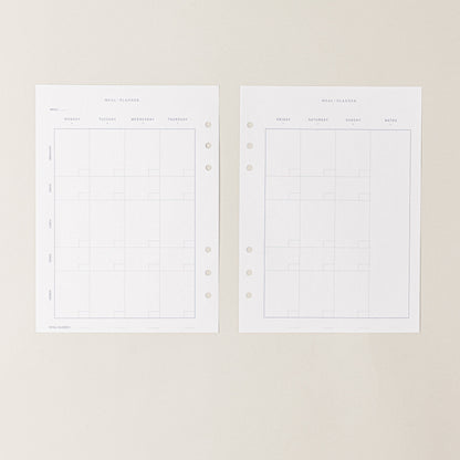 Recambio de papel reciclable para planear menus  para agenda