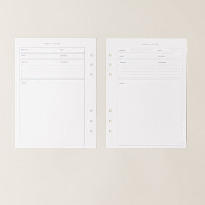 Recambio de papel reciclable para notas de reuniones para organizacion