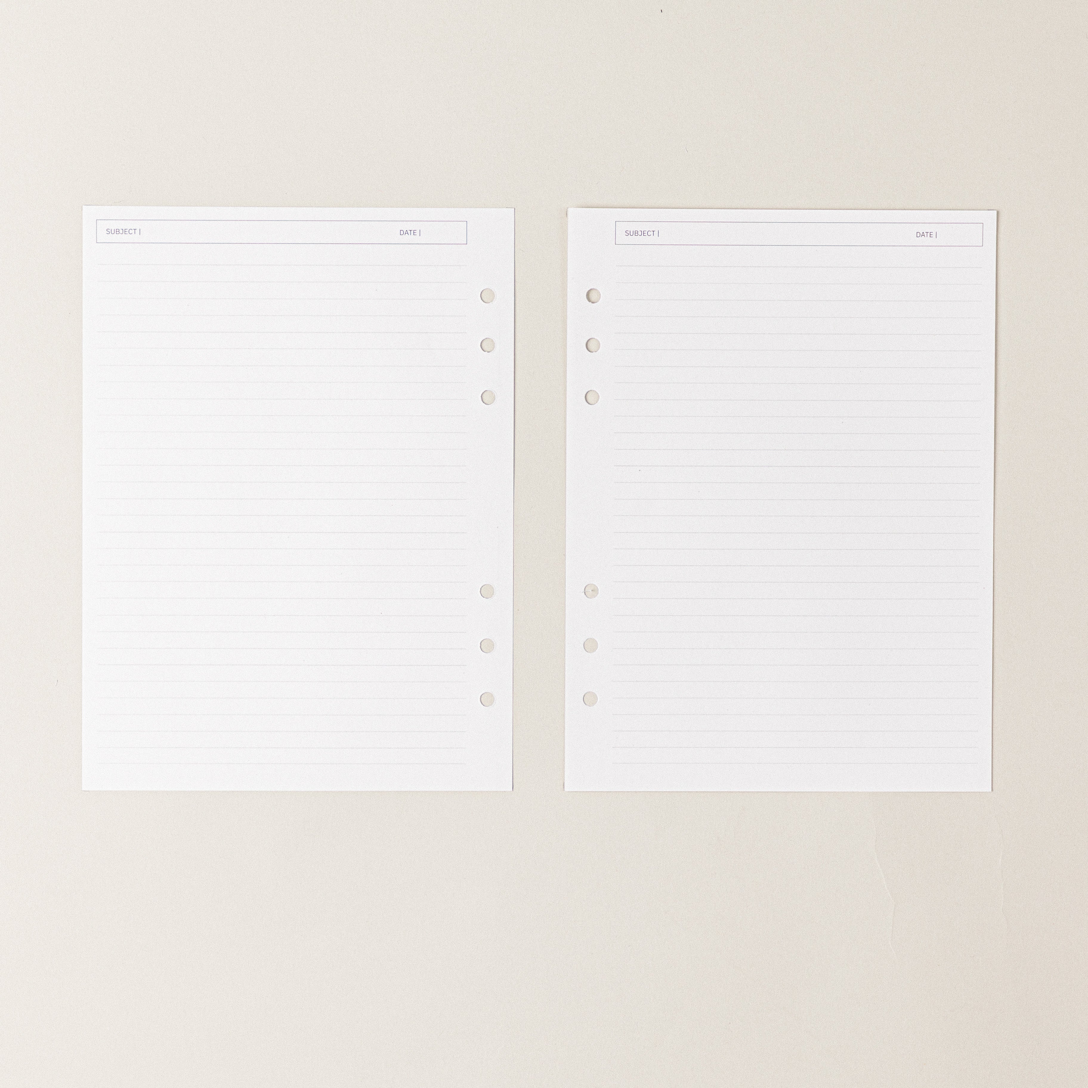 Recambio de papel reciclable con hojas pautadas para tomar notas