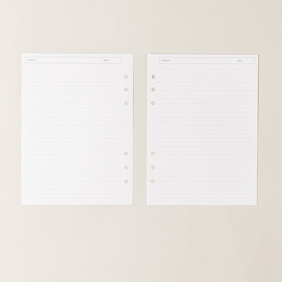 Recambio de papel reciclable con hojas pautadas para tomar notas