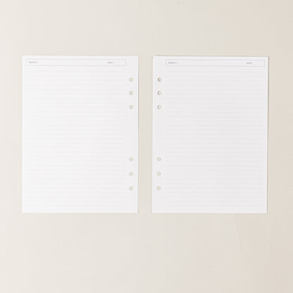 Recambio de papel reciclable con hojas pautadas para tomar notas
