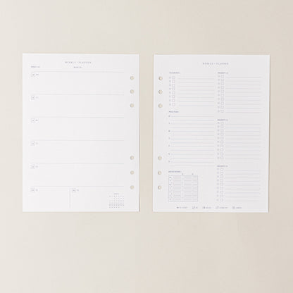 Planificador Semanal 2026 · Recambio agenda anillas