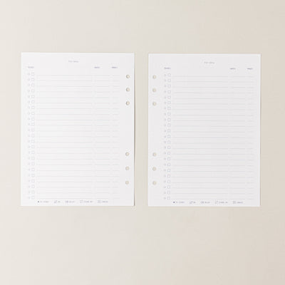 Recambio de papel reciclable con planificador de tareas para organizacion