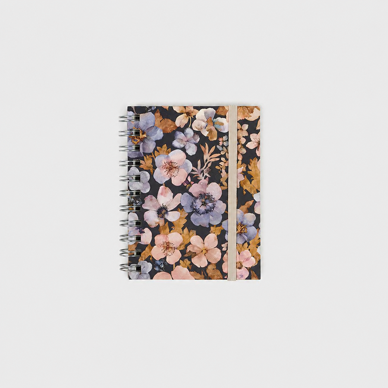 Libreta Wyro A6 Tapa Blanda Hojas Cuadrícula - Pressed Flowers Dark