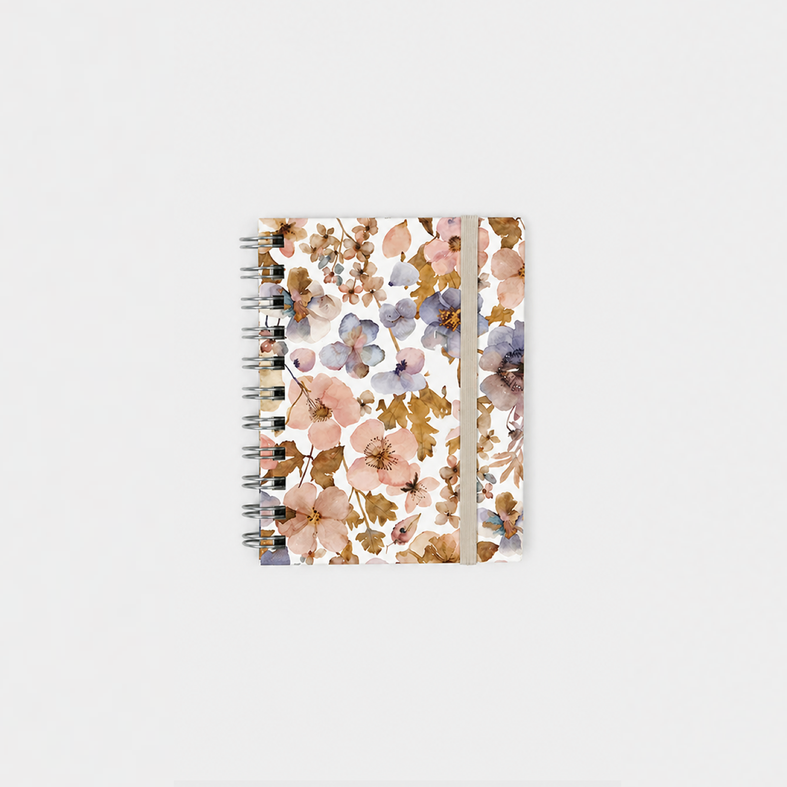 Libreta Wyro A6 Tapa Blanda Hojas Cuadrícula - Pressed Flowers Light