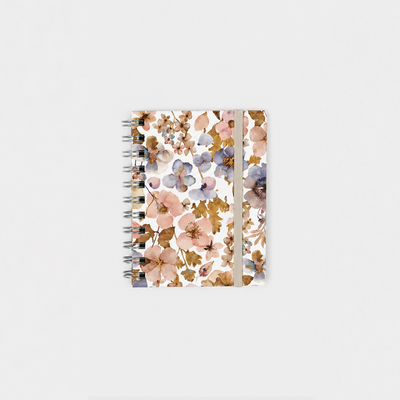 Libreta Wyro A6 Tapa Blanda Hojas Cuadrícula - Pressed Flowers Light
