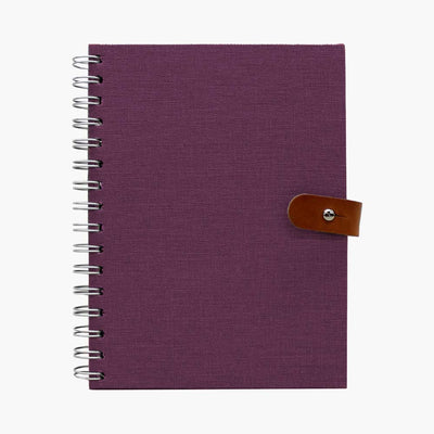 A6 fabric notebook with leather closure
