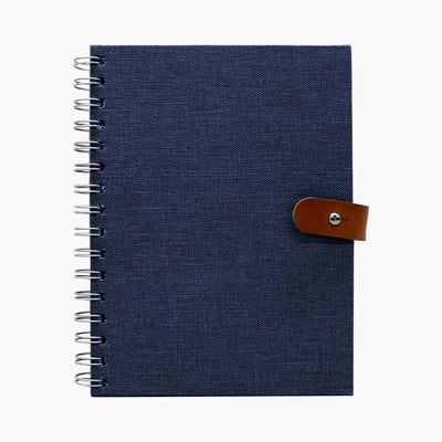 A6 fabric notebook with leather closure