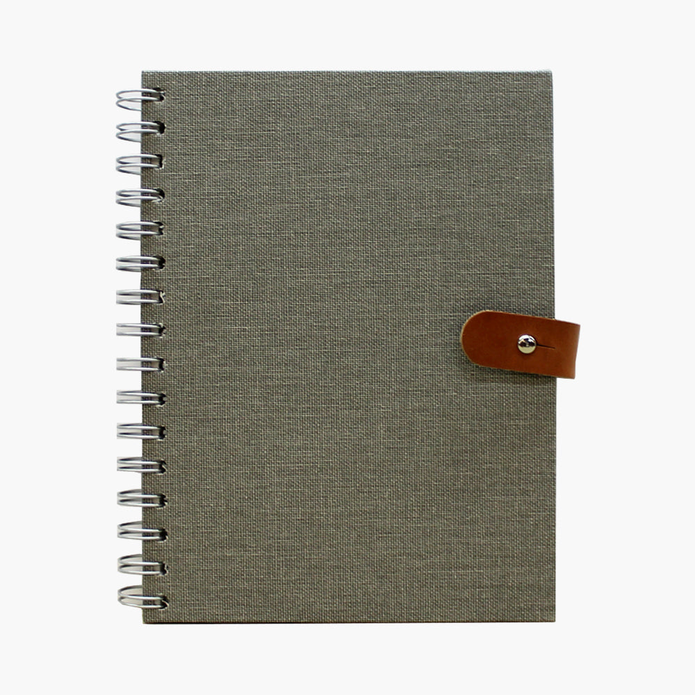 Libreta tela cierre cuero A5