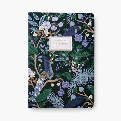 Pack of 3 Peacock Stitched Notebooks - Rifle Paper