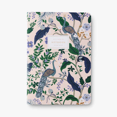 Pack of 3 Peacock Stitched Notebooks - Rifle Paper