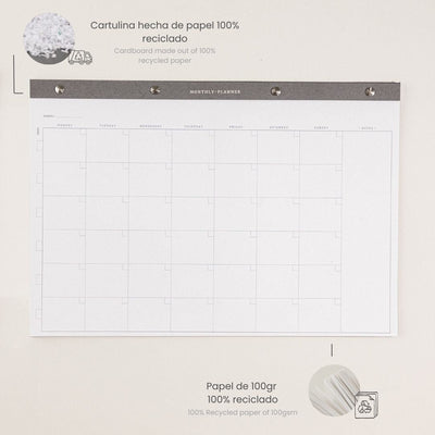 Bloc de notas mensual tamaño A3, bloc de notas y libretas de nota para planear cada mes. Mi bloc de notas con todo list.