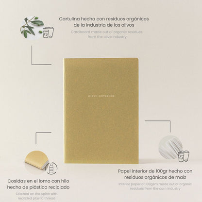 Pequeña libreta de notas sostenible
