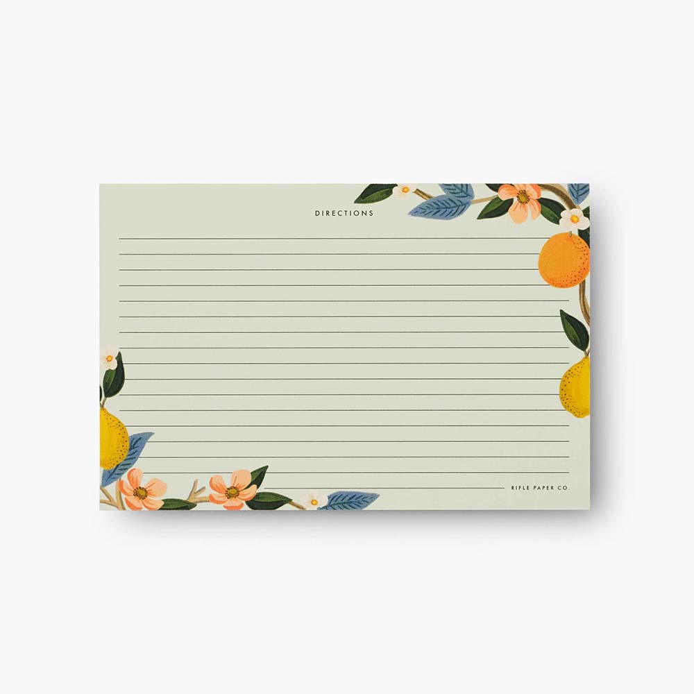Fichas de Recetas Citrus Grove - Rifle Paper Co.