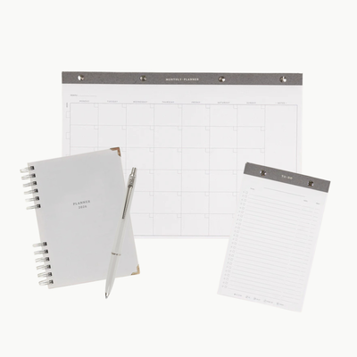 Pack Organización I Agenda + Planificador Mensual + Planificador Tareas + Bolígrafo