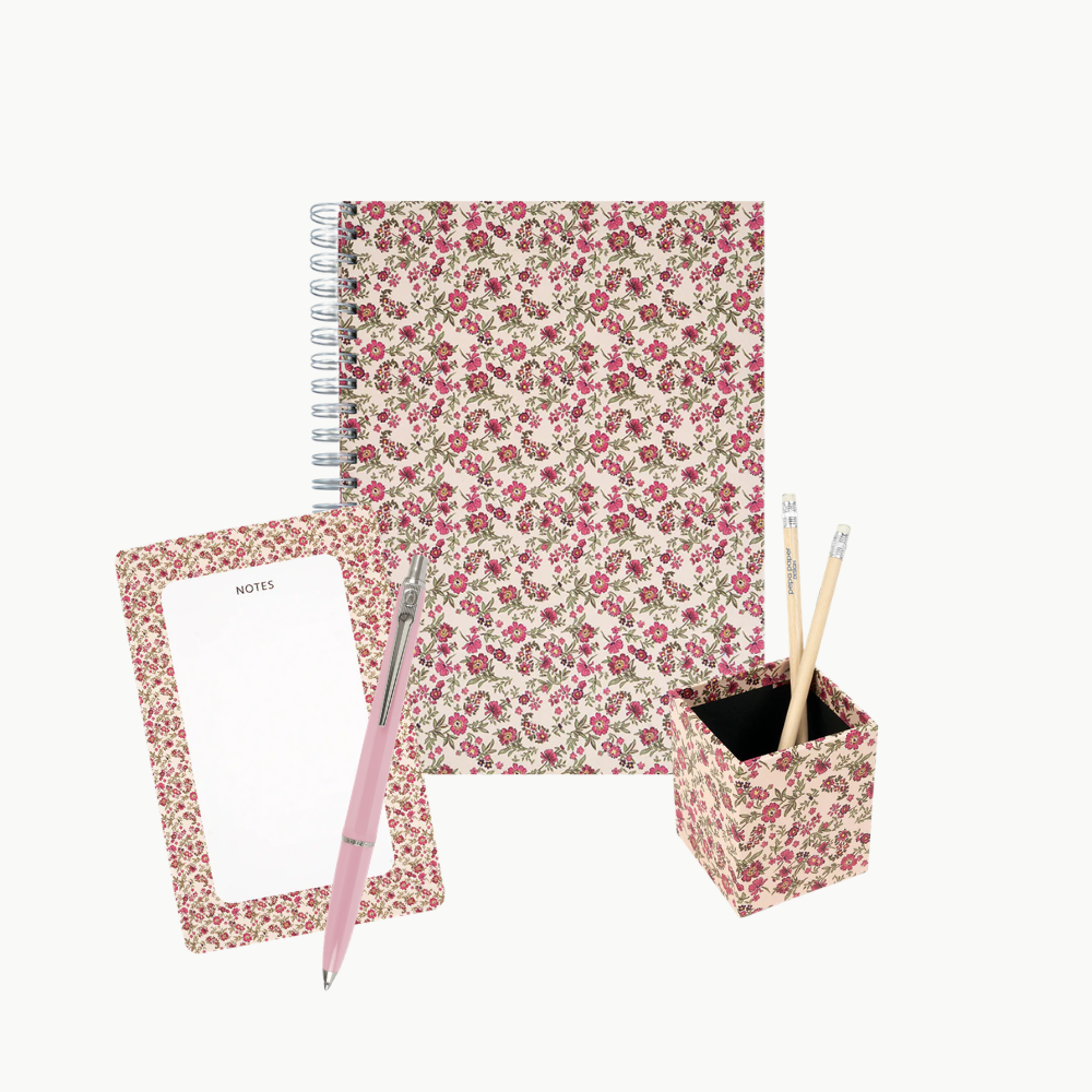 Pack Premium "Floral Roses" I Libreta A4 + Bolígrafo + Cubilete + Bloc Notas