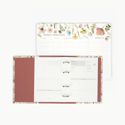Pack Cocina "Spring Flowers" I Planificador Menús + Carpesano Recetas + Recambio Interior