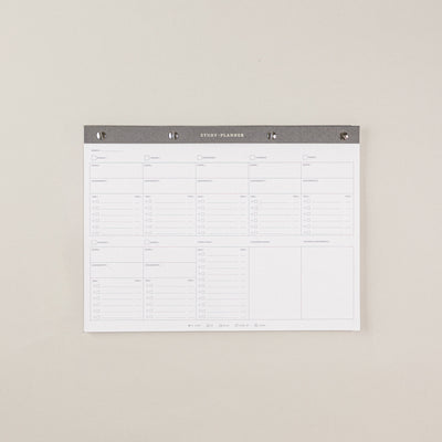 Mi bloc de notas con planificador de estudios para trabajo en tus métodos y organización de estudios. Para una planificación de estudio, con un to do list en un bloc de notas A4.
