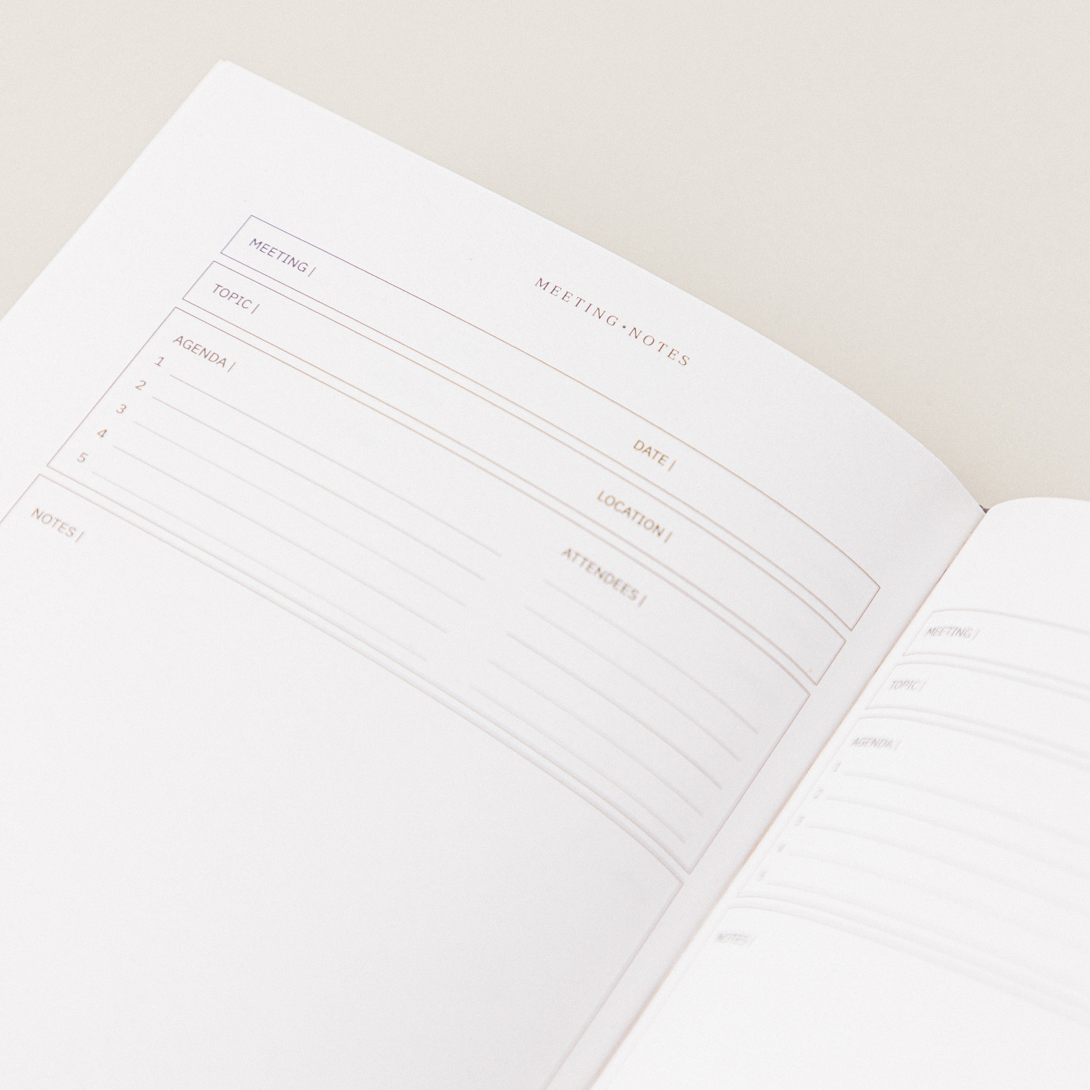 Planificador personal sin fechas para tomar notas