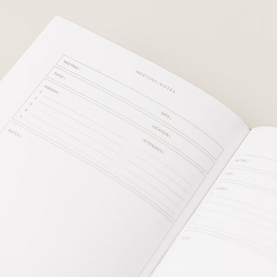 Planificador personal sin fechas para tomar notas