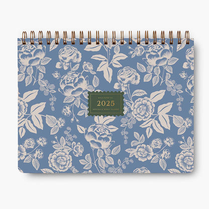 Agenda Planificador 2025 English Rose espiral superior 12 meses - Rifle Paper