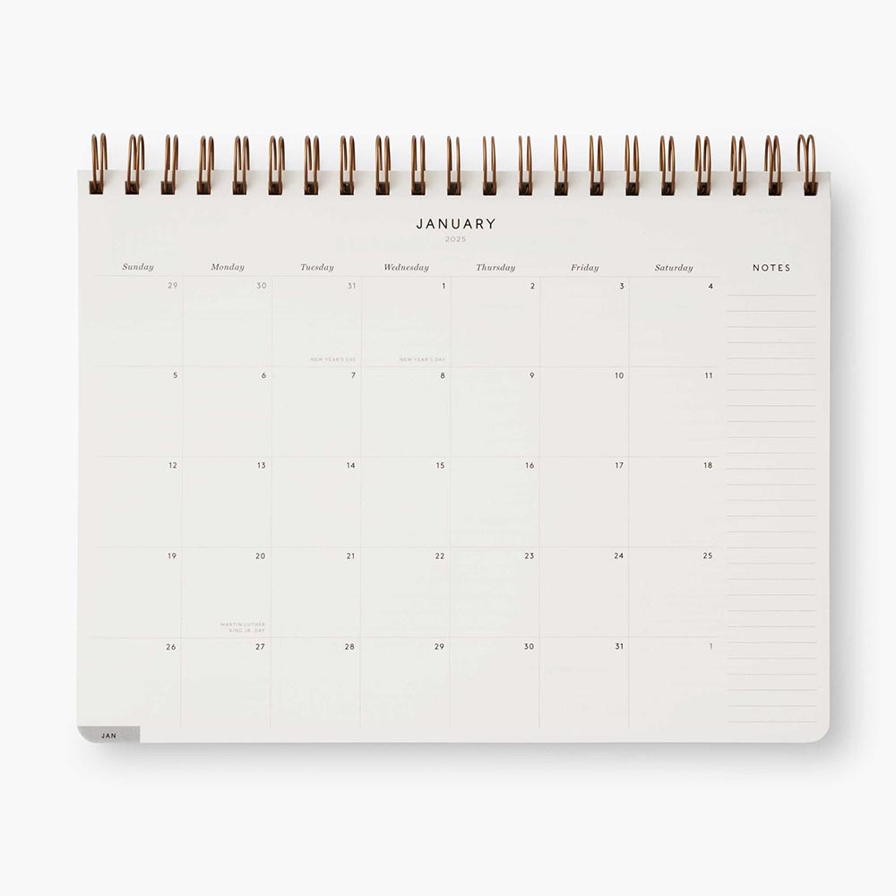 Agenda Planificador 2025 English Rose espiral superior 12 mesos - Rifle Paper