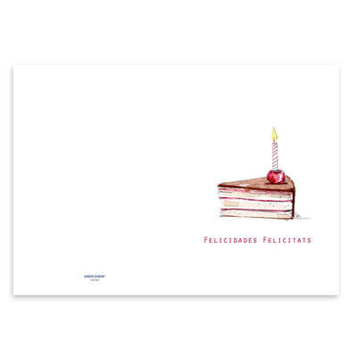 Postal A4 Pastel Rosa y Vela