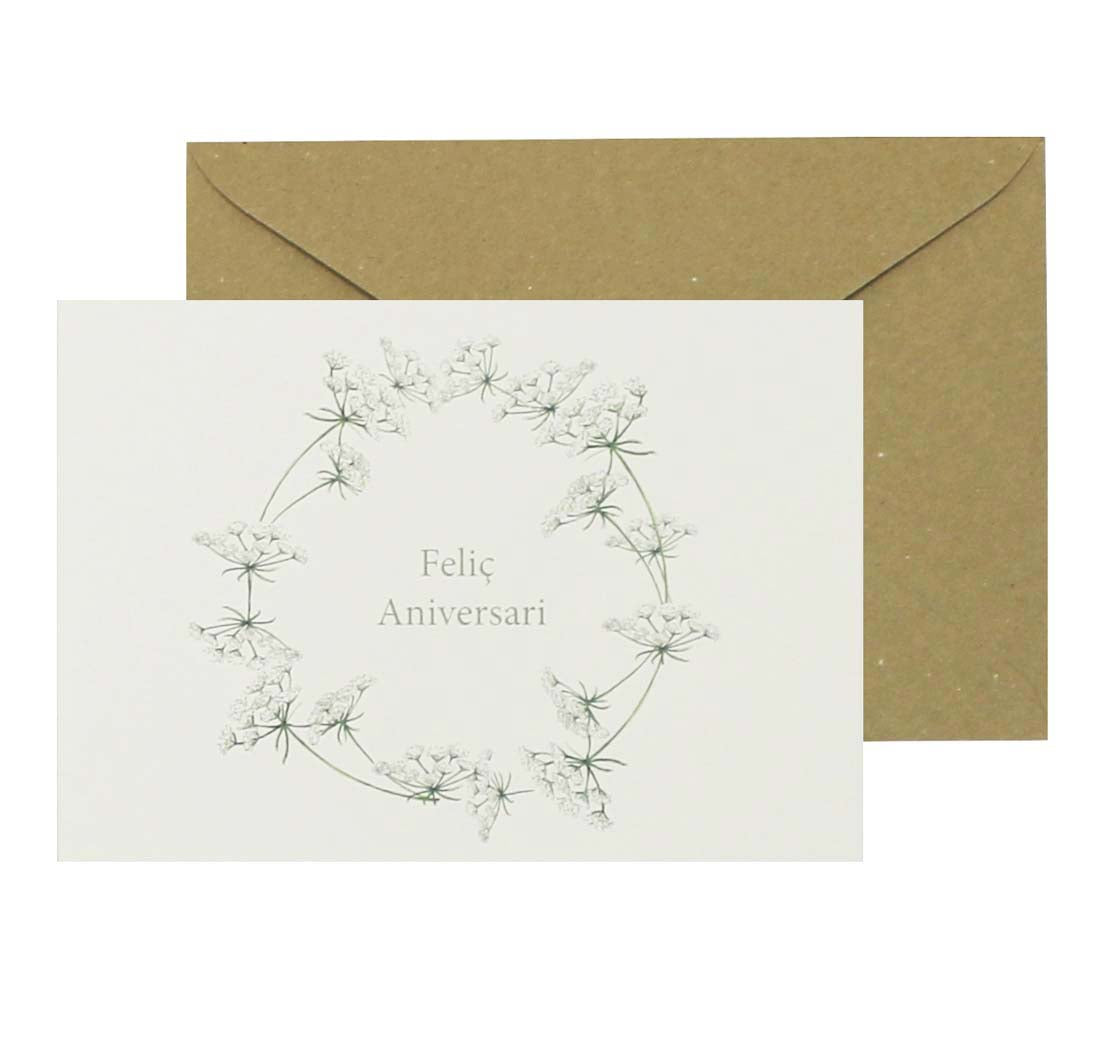 Postal A5 Corona Flors Feliç Aniversari