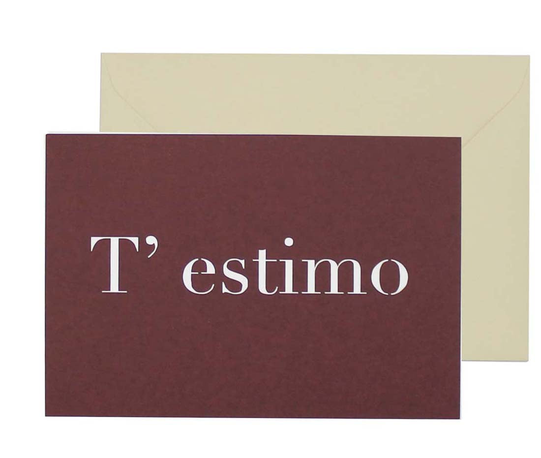Postal A5 simple T´estimo Làser