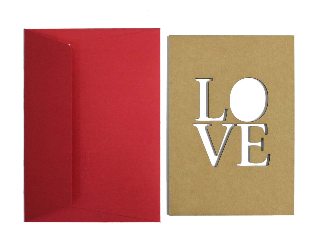 Postal cartón kraft LOVE