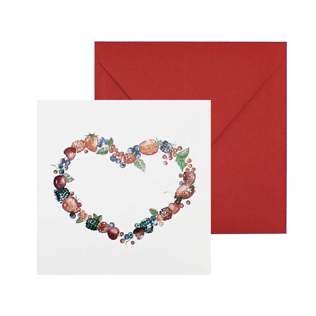 Postal Corazón Frutos Rojos