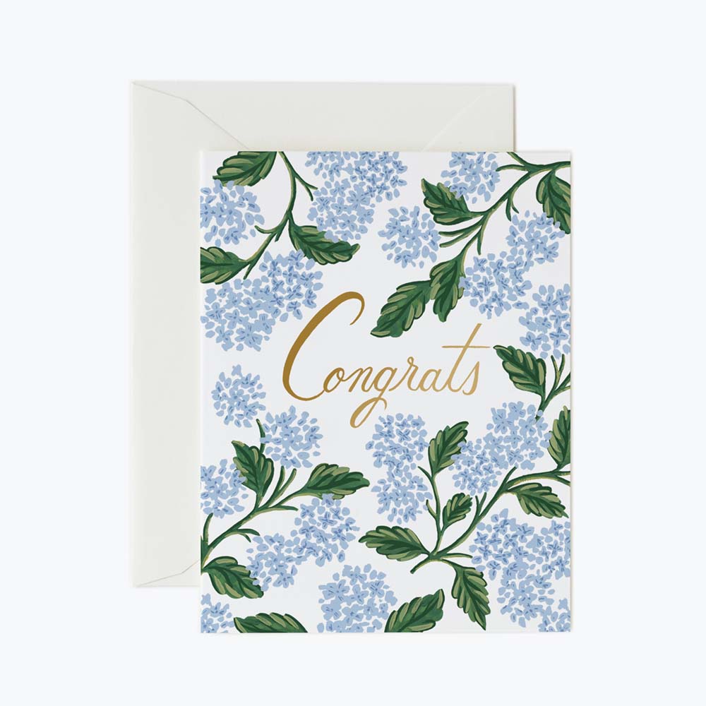Hydrangea Congrats Postcard - Rifle Paper