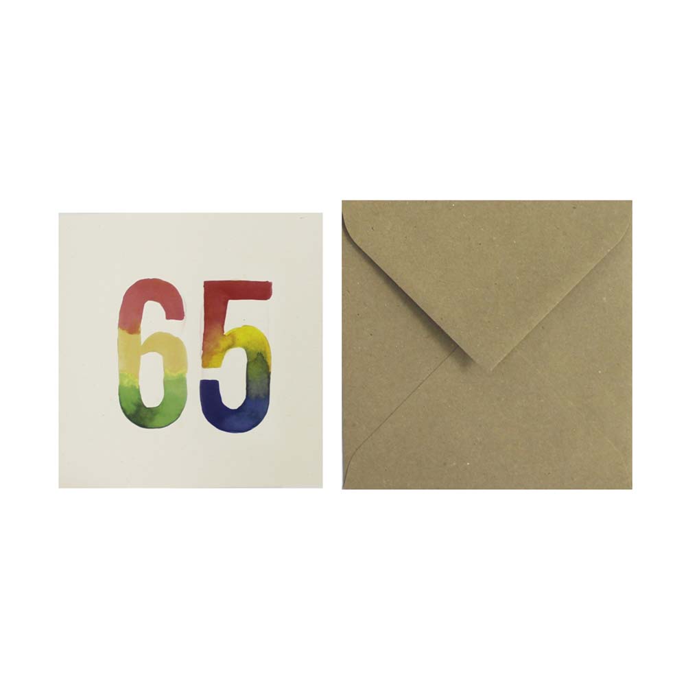 Postal Números Acuarelas 65