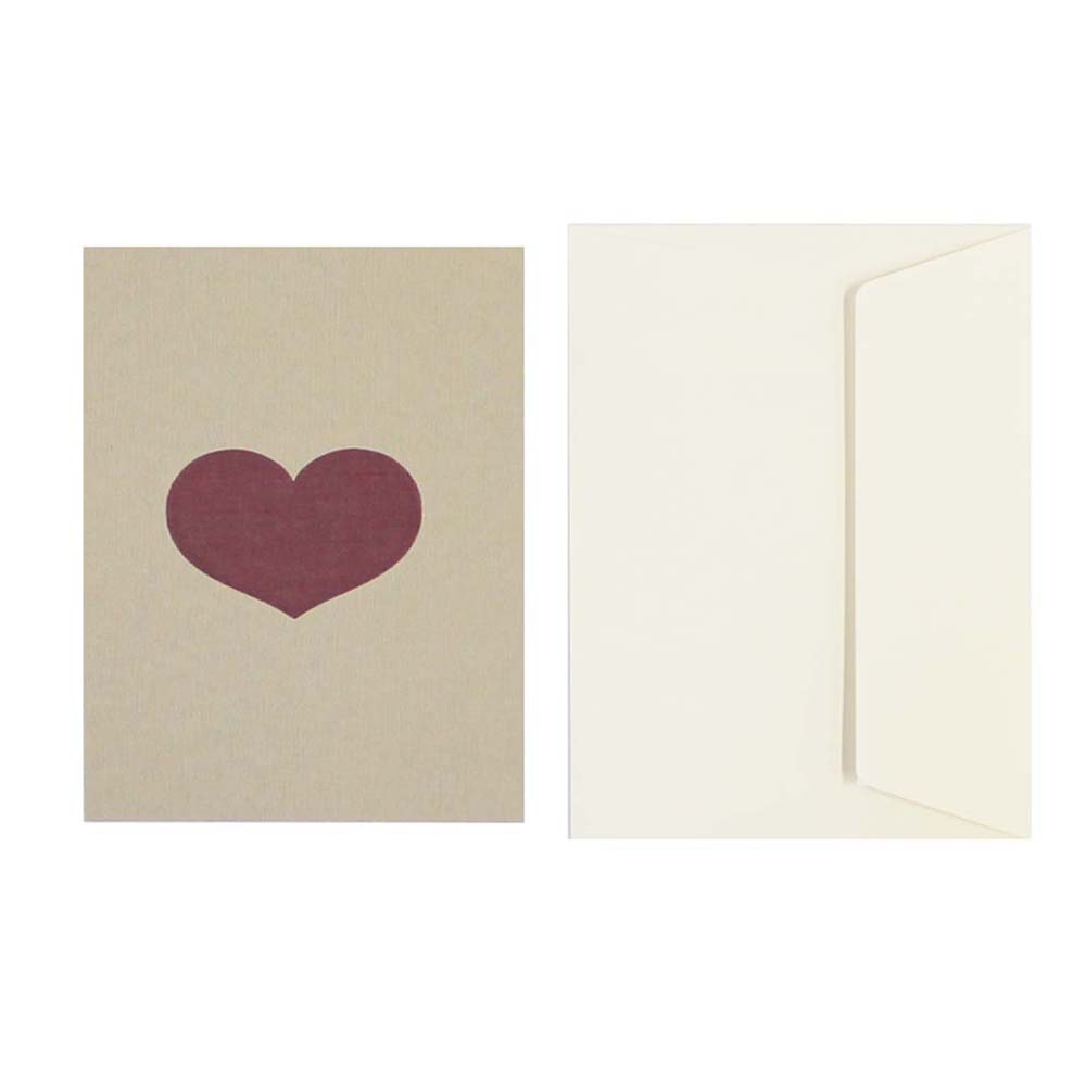 Postal Corazón tela lino