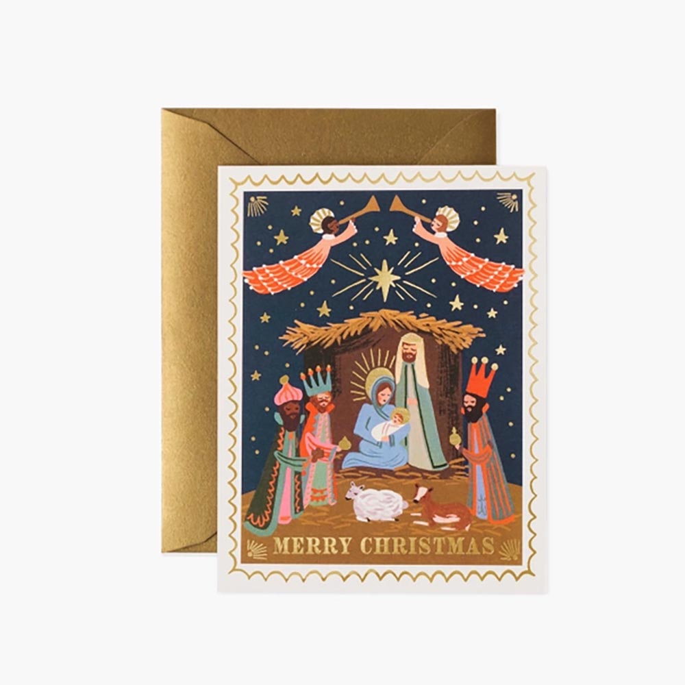 Postal Navidad Christmas Nativity Card