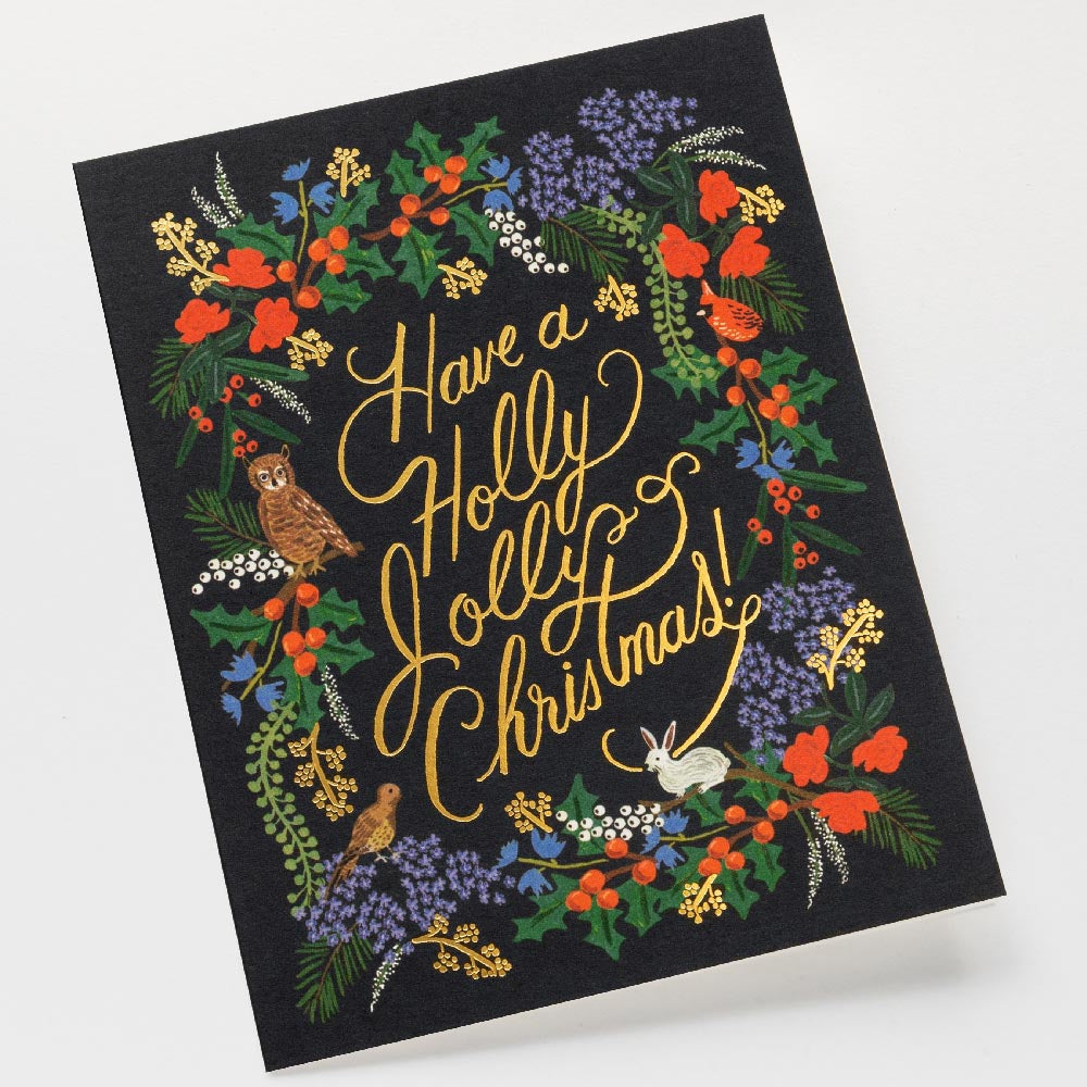 Postal Navidad Holly Jolly Christmas