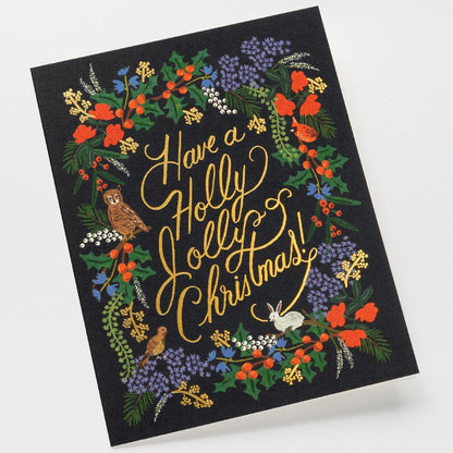 Postal Navidad Holly Jolly Christmas