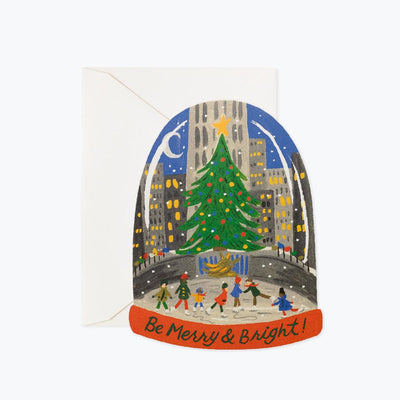 Skating in the City Christmas Postcard