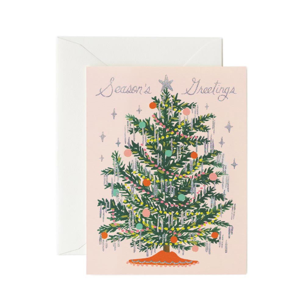 Postal Navidad Tinsel Tree