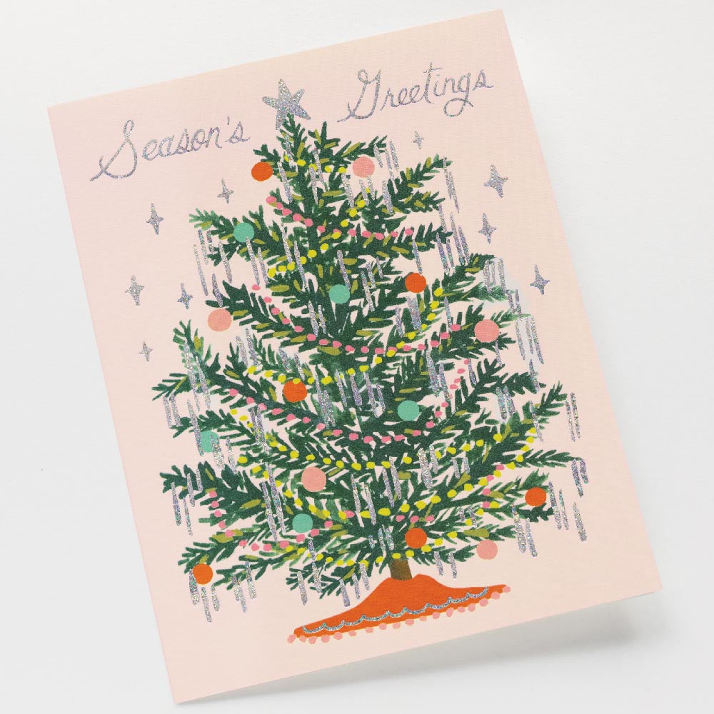Postal Navidad Tinsel Tree