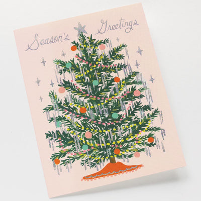 Postal Navidad Tinsel Tree