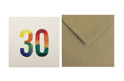 Postal Números Aquarel·les 30