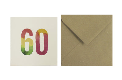 Postal Números Acuarelas 60