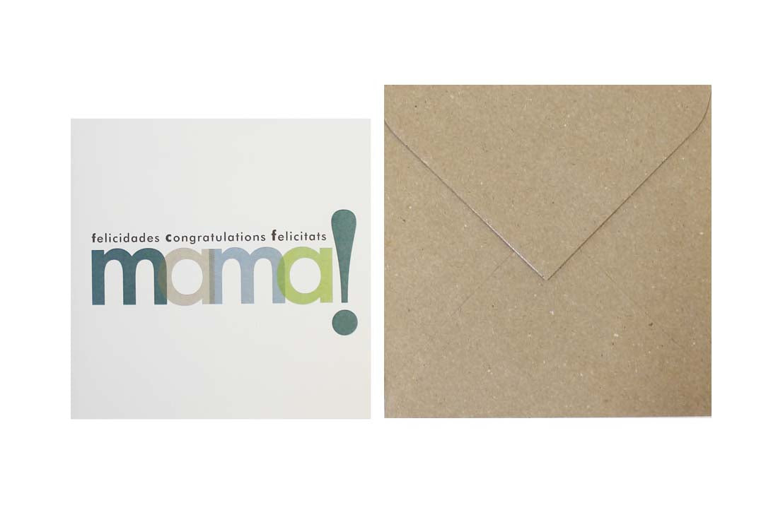 Postal Mamá texto verde