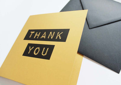 Gold Thank You Postcard