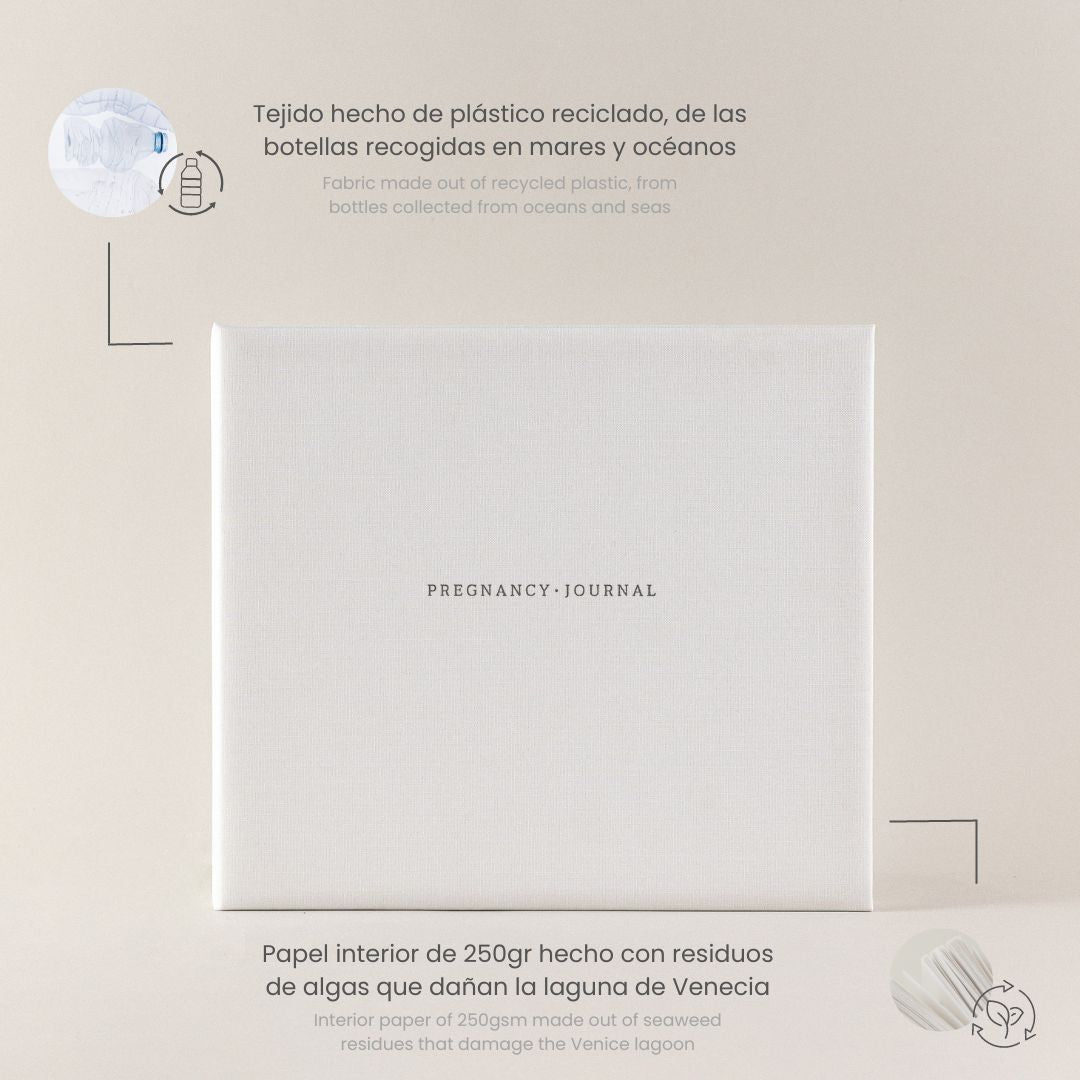 Diario para embarazo, un diario para embarazadas. Album y diario sostenible para regalar en un baby shower o pregnancy shower con melpom.