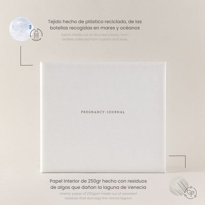 Diario para embarazo, un diario para embarazadas. Album y diario sostenible para regalar en un baby shower o pregnancy shower con melpom.
