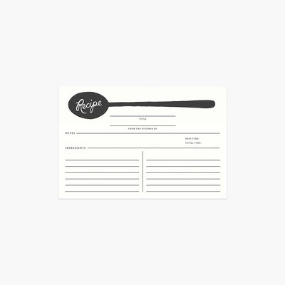 Fitxes de Receptes Charcoal Sppon Recipe Cards - Rifle Paper Co.