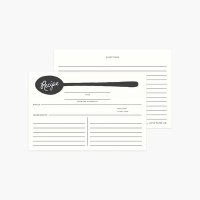 Fitxes de Receptes Charcoal Sppon Recipe Cards - Rifle Paper Co.