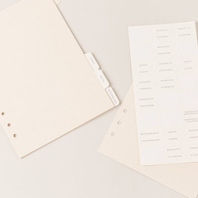 Recambio separadores de papel reciclable con stickers